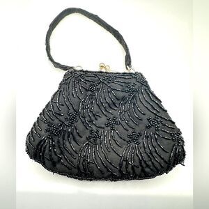 La Regale Black Beaded Mini Bag